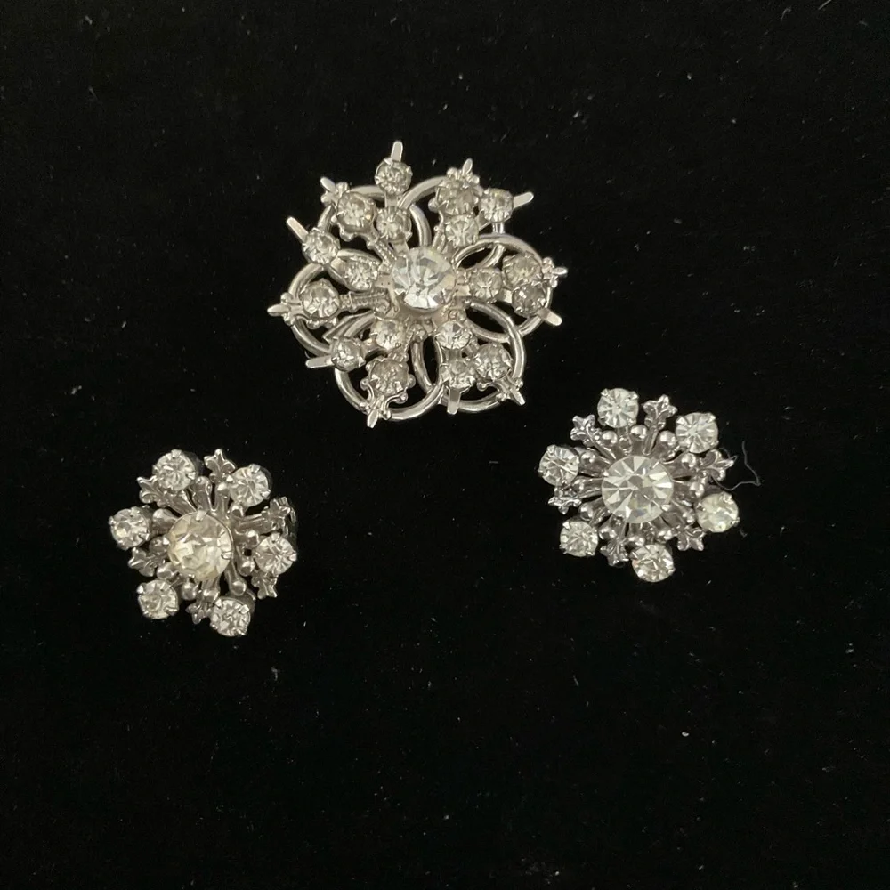 VINTAGE RETRO RHINESTONE BROOCH‎  TRIO